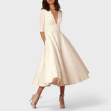 Helena - Elegant Dress with V-Neckline