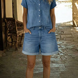 Stephanie | Casual Short Denim Set