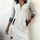 Sophie | Long-Sleeve Zip Polo Dress