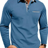 Men's Modern Casual Long-Sleeve Zip Polo
