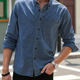 Daniel | Casual Long-Sleeve Denim Shirt with a Classic Look