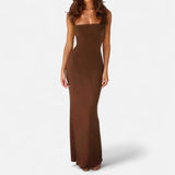 Ancienne Monde | Women's Backless Maxi Dress – Elegant Drape, Modern Evening Allure