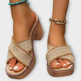 Ana - Block Heels with Crossover Straps