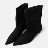 Ancienne Monde | Women's Pointed-Toe Vintage Low-Heel Boots