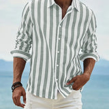 Hudson | Long-Sleeve Striped Linen-Cotton Blend Shirt