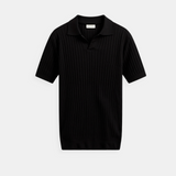 Ribbed Cotton Short-Sleeve Polo for Men – Elegant & Timeless