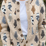 Camille Cat Print Cardigan