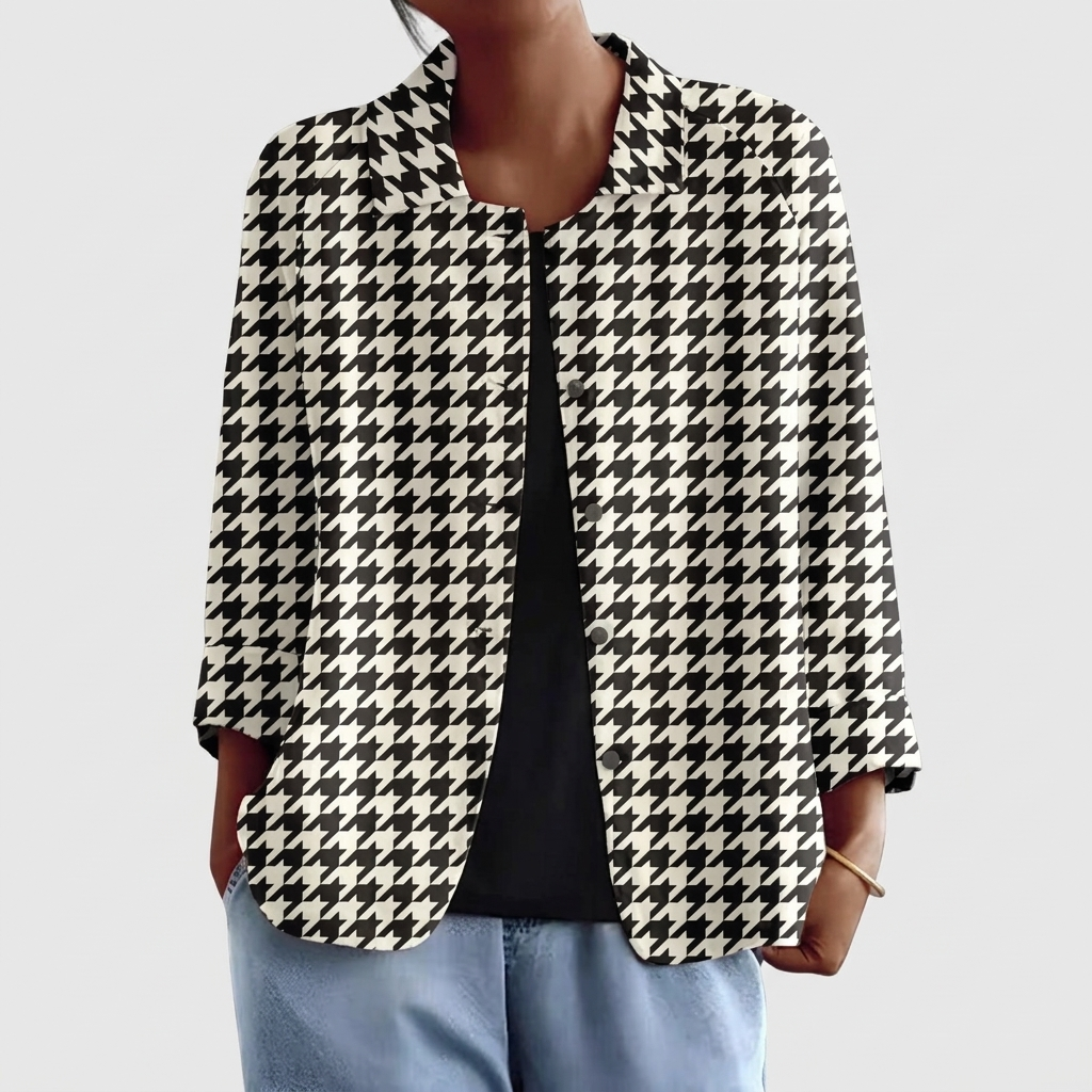 Rina | Blazer à Carreaux Intemporel