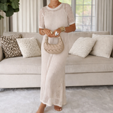 Beta - Long-Sleeve Cut-Out Maxi Dress + Free Inner Dress