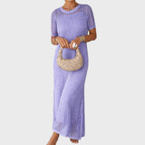 Beta - Long-Sleeve Cut-Out Maxi Dress + Free Inner Dress