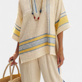Marcella - Yellow Top and Linen Trousers