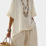 Beatrice – Comfortable Essential Shirt and Wide-Leg Trousers