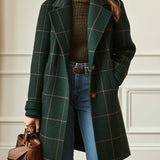 Florencia | Retro Checked Tweed Jacket with Lapel Collar