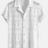 David | Sheer Crochet T-Shirt with Ethnic Pattern