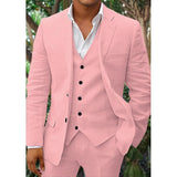 Men's Linen Suit - Classic 3-Piece - Perfect for Weddings & Formal Occasions