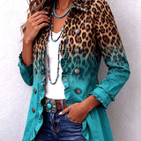 Beatrice | Ombré Leopard Blazer with Ruffles