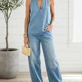 Ivy | Soft Washed Vintage Denim Two-Piece Set