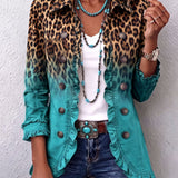 Beatrice | Ombré Leopard Blazer with Ruffles