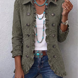 Alessandra | Boho-Chic Jacket with Floral Embroidery and Gathered Details