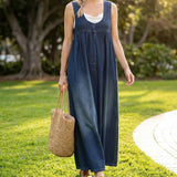 Karen | Soft Washed Vintage Denim Maxi Dress