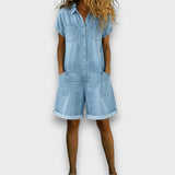 Joan | Short Vintage Cotton Denim Dungarees