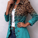 Beatrice | Ombré Leopard Blazer with Ruffles