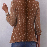 Ilenia | Animal Print Bohemian Jacket with Ruffles
