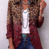 Beatrice | Ombré Leopard Blazer with Ruffles