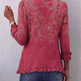 Isotta | Vintage Paisley Jacket with Ruffles