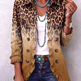 Paola | Ombré Leopard Blazer with Ruffles