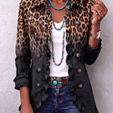 Valentina | Ombré Leopard Blazer with Ruffles