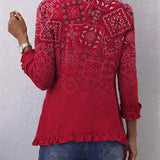 Gaia | Ombré Paisley Bohemian Jacket with Ruffles