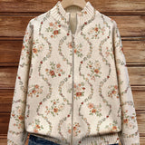 Persephone | Delicate Cream Floral Vine Print