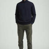 Men's Quarter-Zip Jumper – Slim-Fit Sports Pullover with Stand Collar