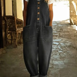 Ruth | Vintage Washed Cotton Denim Dungarees