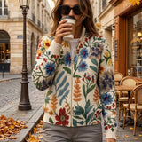 Tabitha | Zip-Up Cardigan, Botanical Garden Floral