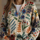 Tabitha | Zip-Up Cardigan, Botanical Garden Floral