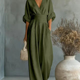 Maja | Elegant Jumpsuit with V-Neck and High Waist