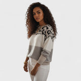 Joana - Casual Jumper with Leopard Print