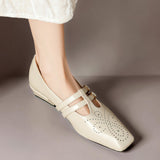 Marisol | Double-Strap Perforated Leather Mary Jane Pump