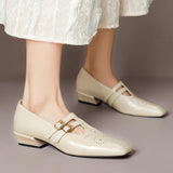 Marisol | Double-Strap Perforated Leather Mary Jane Pump