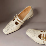Marisol | Double-Strap Perforated Leather Mary Jane Pump