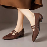 Marisol | Double-Strap Perforated Leather Mary Jane Pump