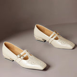 Marisol | Double-Strap Perforated Leather Mary Jane Pump