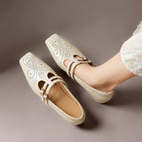 Marisol | Double-Strap Perforated Leather Mary Jane Pump