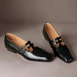 Marisol | Double-Strap Perforated Leather Mary Jane Pump