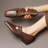 Marisol | Double-Strap Perforated Leather Mary Jane Pump