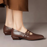 Marisol | Double-Strap Perforated Leather Mary Jane Pump