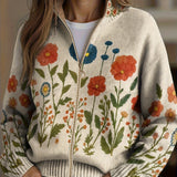 Wrenna | Zip-Up Cardigan, Wildflower Field