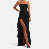 Ancienne Monde | Women's High-Slit Bustier Dress – Bold Elegance, Contemporary Evening Glamour